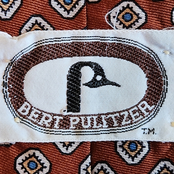 VTG Burt Pulitzer Tie Made Exclusively for Lytle Pressley Clothiers bunt orange - Picture 9 of 9